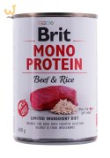 BRIT Mono Protein Beef&Rice - mokra karma z wołowiną i ryżem dla psów dorosłych - 400 g