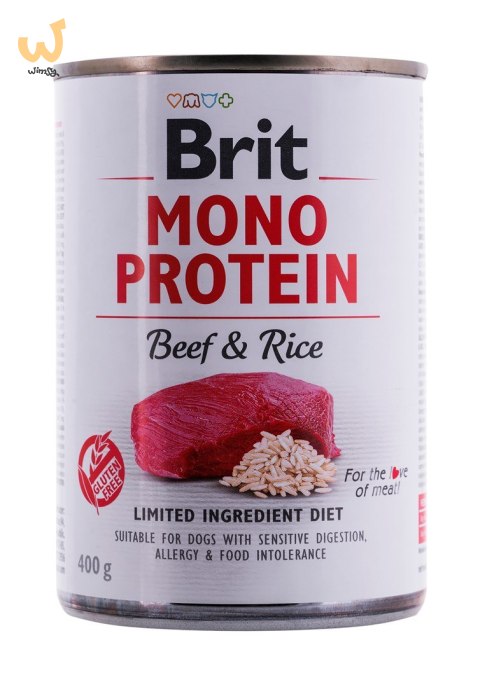 BRIT Mono Protein Beef&Rice - mokra karma z wołowiną i ryżem dla psów dorosłych - 400 g BRIT Mono Protein Beef&Rice - mokra karma z wołowiną i ryżem dla psów dorosłych - 400 g
