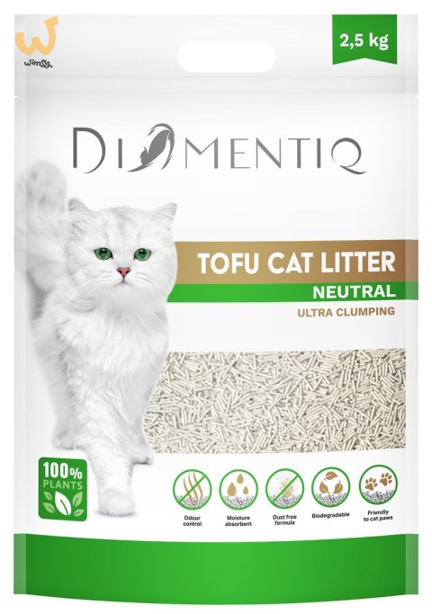 DIAMENTIQ Żwirek Tofu zbrylający 2,5 kg NATURALNY