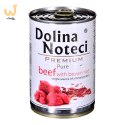 DOLINA NOTECI Premium Pure bogata w wołowinę z ryżem brązowym - mokra karma dla psa - 400g