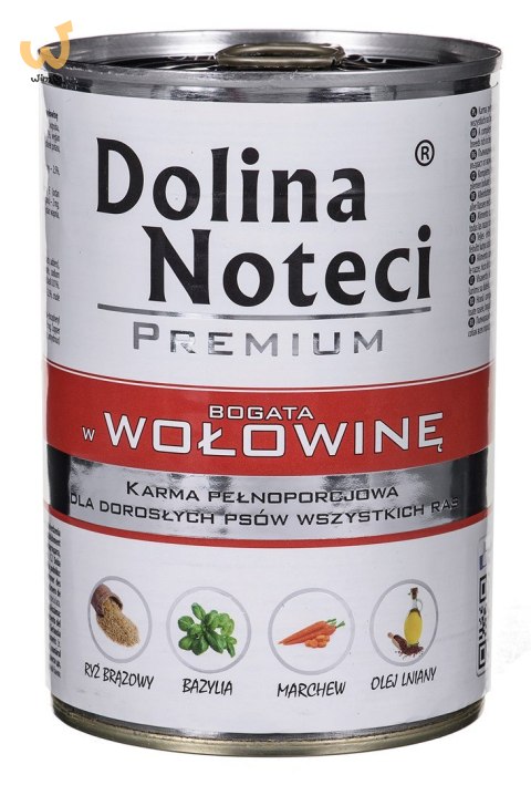 DOLINA NOTECI Premium bogata w wołowinę - mokra karma dla psa - 400 g