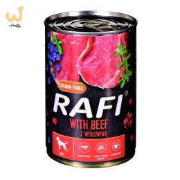 DOLINA NOTECI Rafi z wołowiną, żurawiną i borówką - mokra karma dla psa - 400g