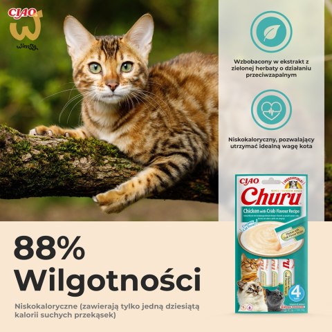 INABA Churu Kurczak z krabem - przysmak dla kota - 4x14 g INABA Churu Kurczak z krabem - przysmak dla kota - 4x14 g