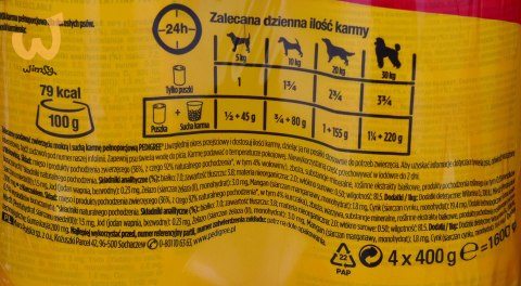 PEDIGREE Wołowina i kurczak w galaretce - mokra karma dla psa - 4x400 g PEDIGREE Wołowina i kurczak w galaretce - mokra karma dla psa - 4x400 g