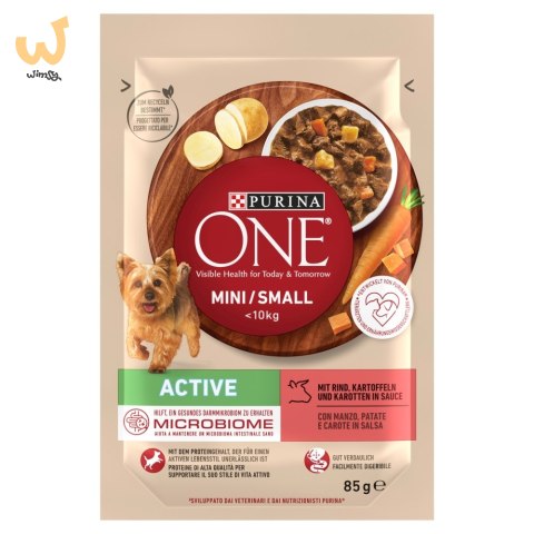 Purina ONE MINI Dog Active GiG wołowina, ziem. 85g