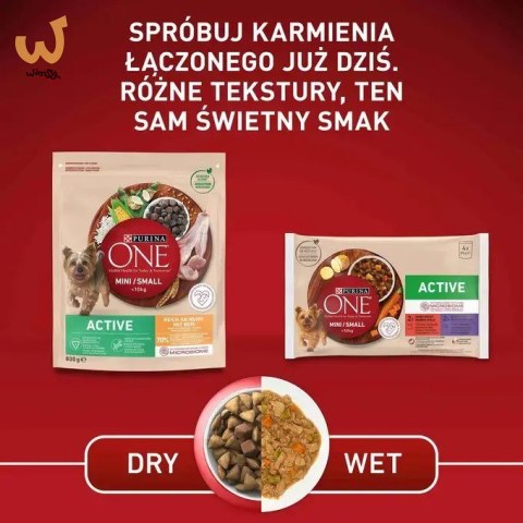 Purina ONE MINI Dog Active GiG wołowina, ziem. 85g Purina ONE MINI Dog Active GiG wołowina, ziem. 85g