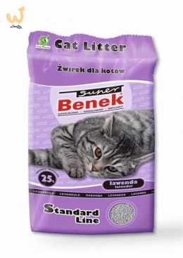 Super Benek Standard Lawenda - żwirek dla kota zbrylający - 25 L (20 kg)