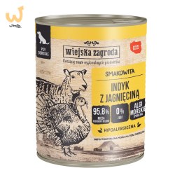 Wiejska Zagroda Indyk z jagnięciną - mokra karma dla psa - 800g