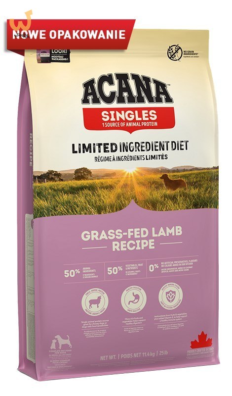 ACANA Singles Grass-fed Lamb - sucha karma dla psa - 11,4 kg