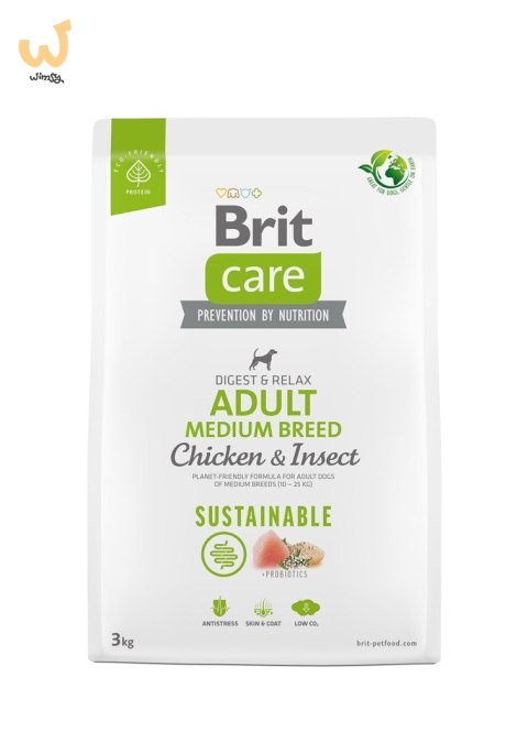 BRIT Care Sustainable Adult Medium Breed Chicken & Insect - sucha karma dla psa - 3 kg BRIT Care Sustainable Adult Medium Breed Chicken & Insect - sucha karma dla psa - 3 kg