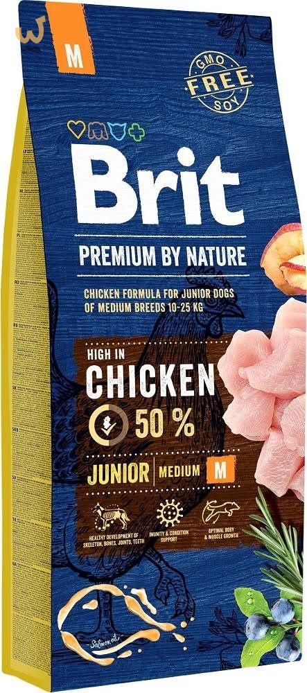 BRIT PREMIUM BY NATURE Junior M - sucha karma dla szczeniąt średnich ras - 15 kg