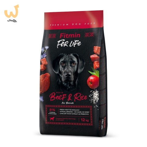 FITMIN Dog for life Beef & Rice - sucha karma dla psa - 12 kg FITMIN Dog for life Beef & Rice - sucha karma dla psa - 12 kg