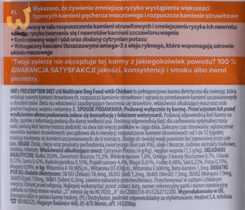 HILL'S Prescription Diet Urinary Care c/d Multicare Canine - sucha karma dla psa - 1,5 kg HILL'S Prescription Diet Urinary Care c/d Multicare Canine - sucha karma dla psa - 1,5 kg