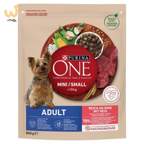 PURINA One Mini Adult Wołowina, ryż - sucha karma dla psa - 800 g PURINA One Mini Adult Wołowina, ryż - sucha karma dla psa - 800 g