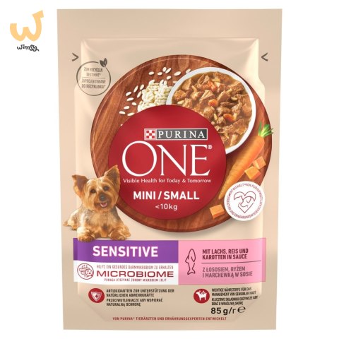 PURINA One Mini/Small Sensitive Łosoś z ryżem - mokra karma dla psa - 85 g PURINA One Mini/Small Sensitive Łosoś z ryżem - mokra karma dla psa - 85 g