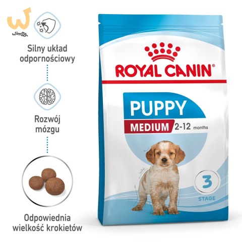 ROYAL CANIN SHN Medium Puppy - sucha karma dla szczeniąt - 15 kg ROYAL CANIN SHN Medium Puppy - sucha karma dla szczeniąt - 15 kg
