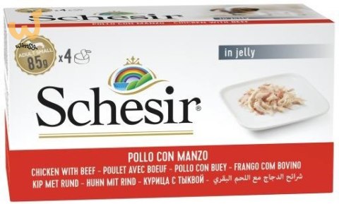 SCHESIR Adult M-Pack Filety z kurczaka z wołowiną 4x85g SCHESIR Adult M-Pack Filety z kurczaka z wołowiną 4x85g