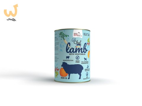 SYTA MICHA mokra karma dla szczeniaka jagnięcina z warzywami 400g