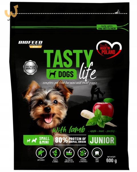 BIOFEED TASTY DOGS LIFE JUNIOR SMALL WITH LAMB 600G
