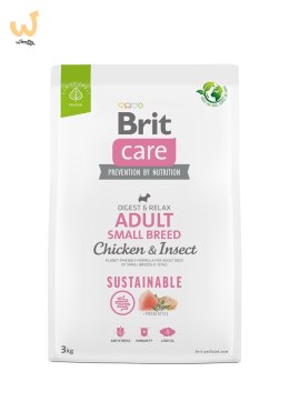 BRIT Care Sustainable Adult Small Breed Chicken & Insect - sucha karma dla psa - 3 kg