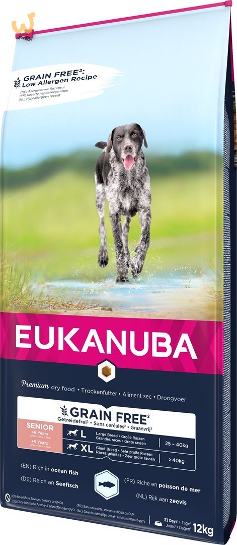 EUKANUBA Grain Free Senior Duże i olbrzymie rasy, Ryby oceaniczne - sucha karma dla psa - 12 kg EUKANUBA Grain Free Senior Duże i olbrzymie rasy, Ryby oceaniczne - sucha karma dla psa - 12 kg