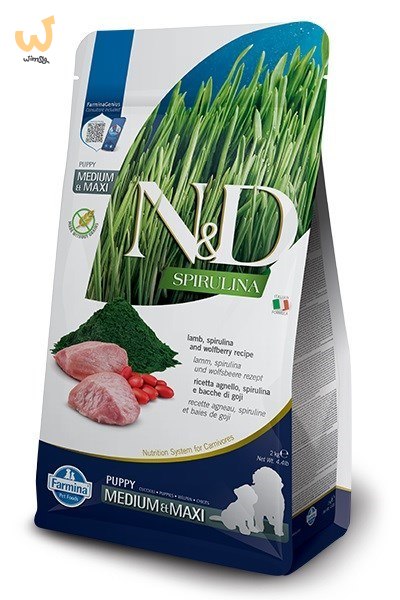 FARMINA N&D Spirulina Lamb Puppy Medium&Maxi - sucha karma dla psa - 2 kg FARMINA N&D Spirulina Lamb Puppy Medium&Maxi - sucha karma dla psa - 2 kg