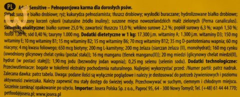 Josera JosiDog Adult Sensitive sucha dla psów 15kg Josera JosiDog Adult Sensitive sucha dla psów 15kg