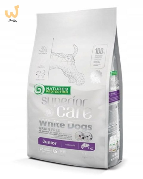 Nature's Protection White Dogs Grain Free Łosoś Junior All Breeds 1.5kg