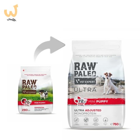 VetExpert Raw Paleo Ultra Wołowina Mini Puppy 750g VetExpert Raw Paleo Ultra Wołowina Mini Puppy 750g
