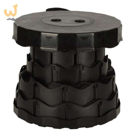 Krzesło składane taboret teleskopowy turystyczny przenośny czarny 200kg Krzesło składane taboret teleskopowy turystyczny przenośny czarny 200kg