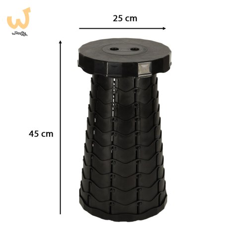 Krzesło składane taboret teleskopowy turystyczny przenośny czarny 200kg Krzesło składane taboret teleskopowy turystyczny przenośny czarny 200kg