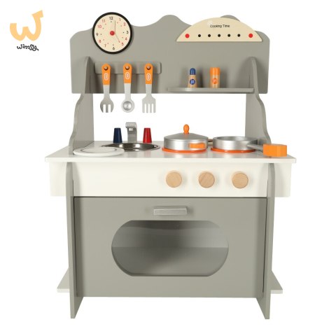 Kuchnia dla dzieci drewniana MDF piekarnik garnki akcesoria 70cm Kuchnia dla dzieci drewniana MDF piekarnik garnki akcesoria 70cm