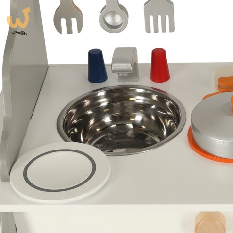 Kuchnia dla dzieci drewniana MDF piekarnik garnki akcesoria 70cm Kuchnia dla dzieci drewniana MDF piekarnik garnki akcesoria 70cm
