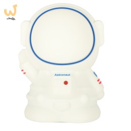 Lampka nocna dla dzieci silikonowa 8 LED USB biała astronauta