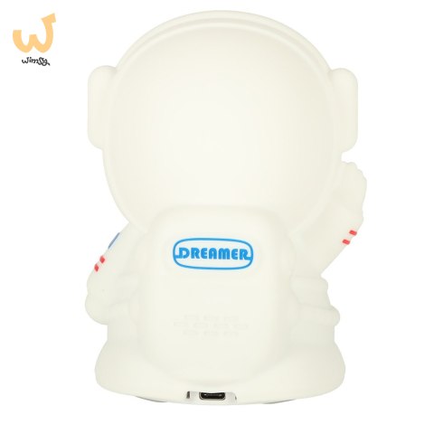 Lampka nocna dla dzieci silikonowa 8 LED USB biała astronauta Lampka nocna dla dzieci silikonowa 8 LED USB biała astronauta