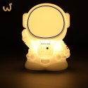 Lampka nocna dla dzieci silikonowa 8 LED USB biała astronauta