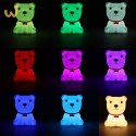Lampka nocna dla dzieci silikonowa 8 LED USB biała piesek