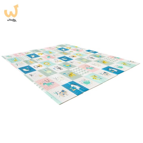 Mata edukacyjna piankowa dwustronna składana słonie alfabet 180 x 200 cm Mata edukacyjna piankowa dwustronna składana słonie alfabet 180 x 200 cm