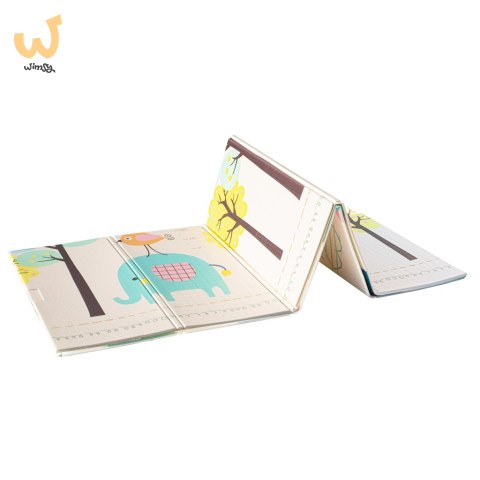 Mata edukacyjna piankowa dwustronna składana słonie alfabet 180 x 200 cm Mata edukacyjna piankowa dwustronna składana słonie alfabet 180 x 200 cm