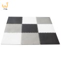 Mata edukacyjna piankowa puzzle szara 180 x 180 cm 9 elementów