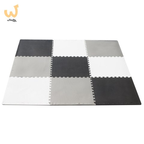 Mata edukacyjna piankowa puzzle szara 180 x 180 cm 9 elementów Mata edukacyjna piankowa puzzle szara 180 x 180 cm 9 elementów