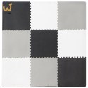 Mata edukacyjna piankowa puzzle szara 180 x 180 cm 9 elementów
