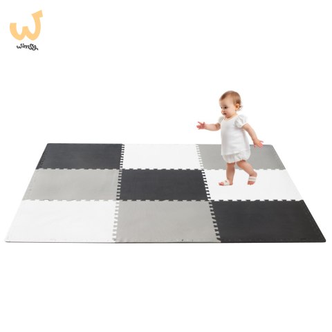 Mata edukacyjna piankowa puzzle szara 180 x 180 cm 9 elementów Mata edukacyjna piankowa puzzle szara 180 x 180 cm 9 elementów