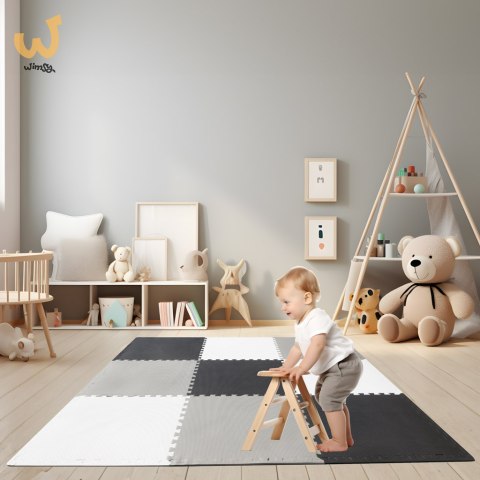 Mata edukacyjna piankowa puzzle szara 180 x 180 cm 9 elementów Mata edukacyjna piankowa puzzle szara 180 x 180 cm 9 elementów