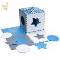 Mata edukacyjna piankowa puzzle szara niebieska 60 x 60 cm 9 elementów