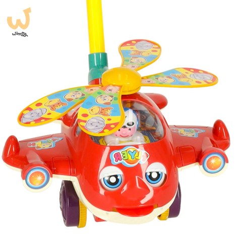 Pchacz na kiju samolot helikopter z dźwiękiem Pchacz na kiju samolot helikopter z dźwiękiem