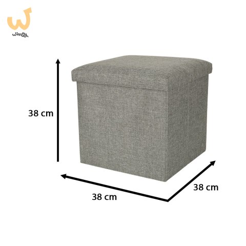 Puf składany ze schowkiem szary 38x38x38cm Puf składany ze schowkiem szary 38x38x38cm