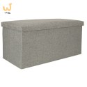 Puf składany ze schowkiem szary duży 76x38x38cm