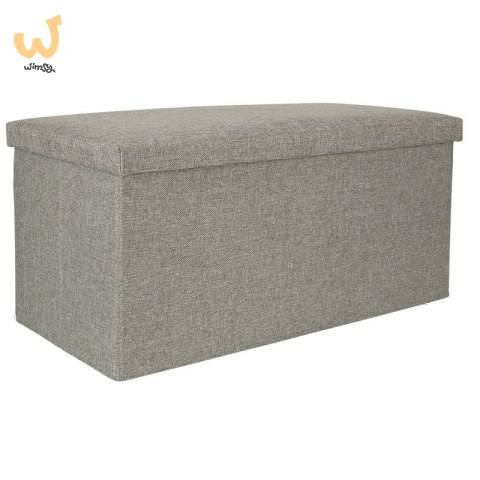 Puf składany ze schowkiem szary duży 76x38x38cm Puf składany ze schowkiem szary duży 76x38x38cm