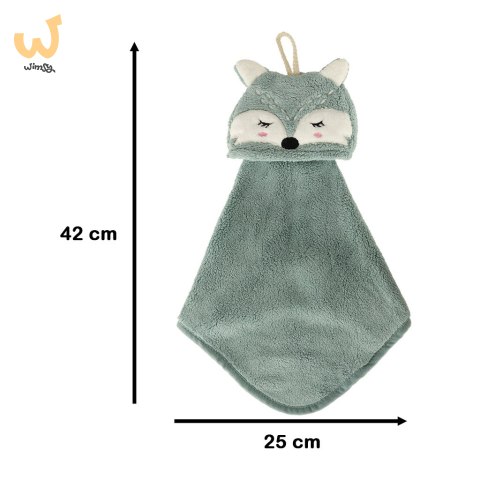 Ręcznik ręczniczek do rąk dla dzieci do przedszkola 42x25cm niebieski lisek Ręcznik ręczniczek do rąk dla dzieci do przedszkola 42x25cm niebieski lisek